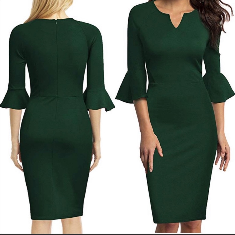 Emerald green dress